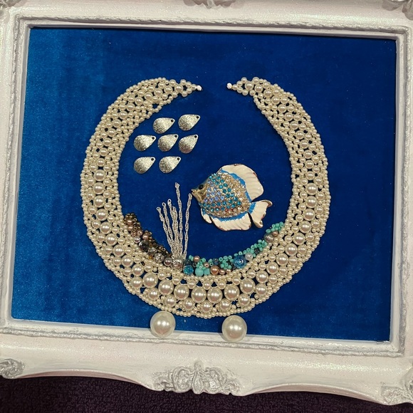 FRAMED JEWELRY ART COLLAGE. OOAK UNIQUE HANDMADE. GREAT GIFT IDEA 💝 - Picture 2 of 13